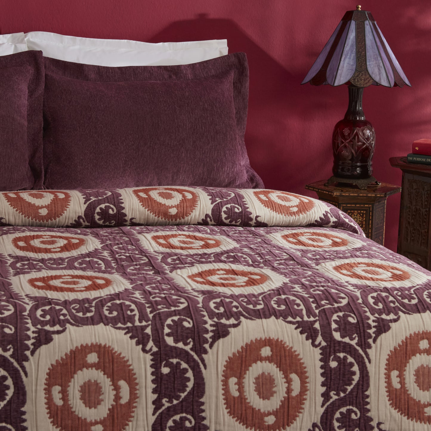 Ruan Double Bedspread Set, Plum