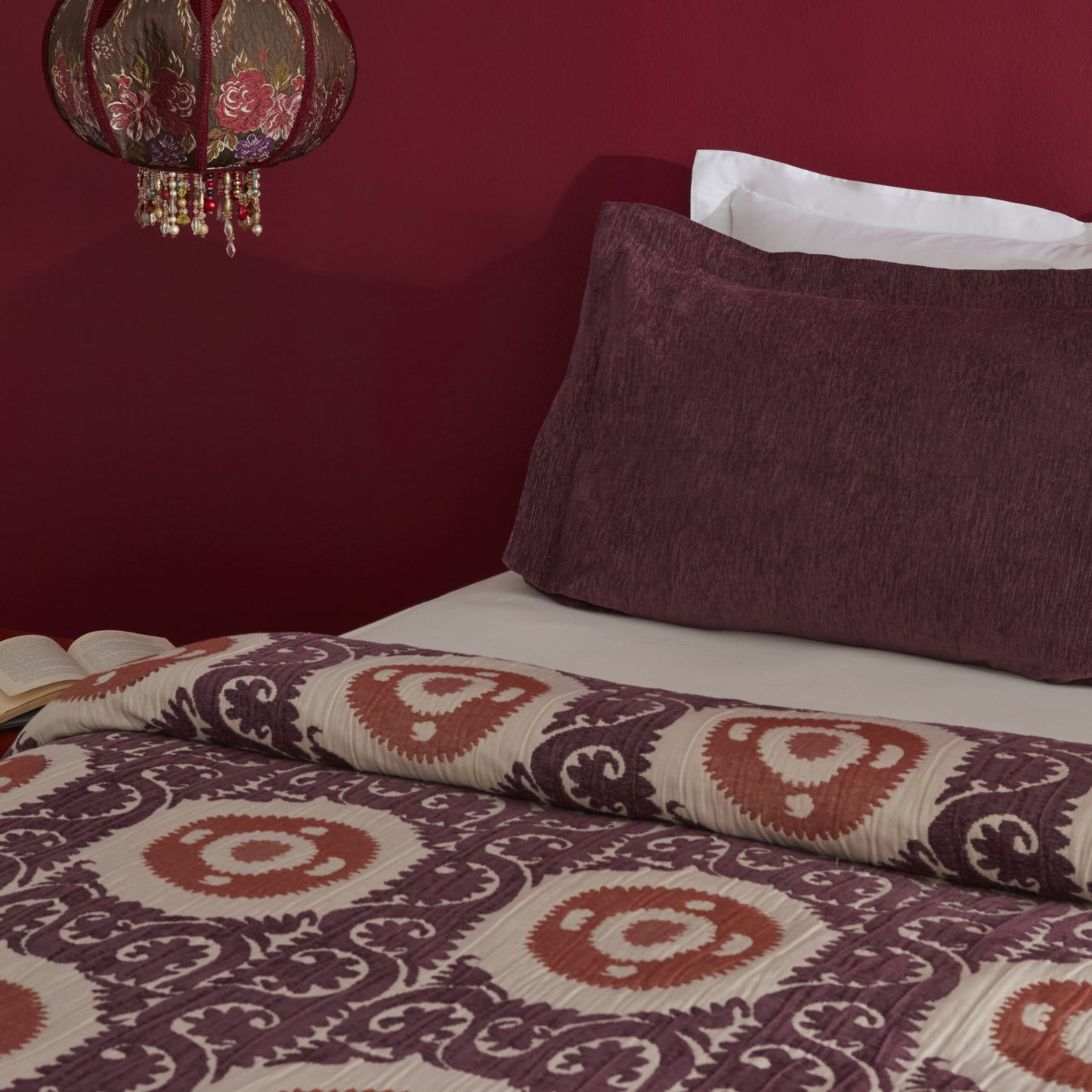 Ruan Double Bedspread Set, Plum