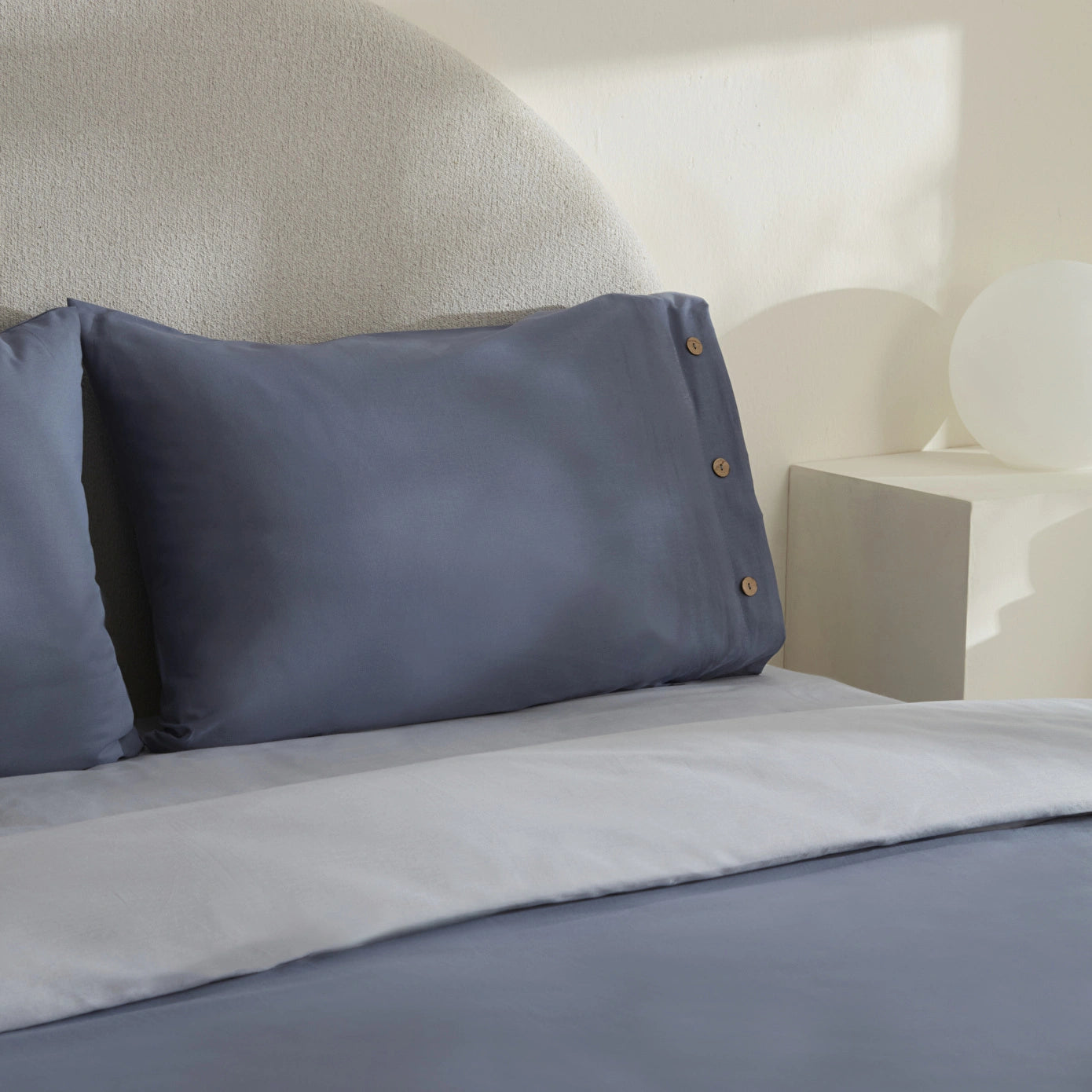Basis 100% Cotton Double Duvet Cover Set Indigo