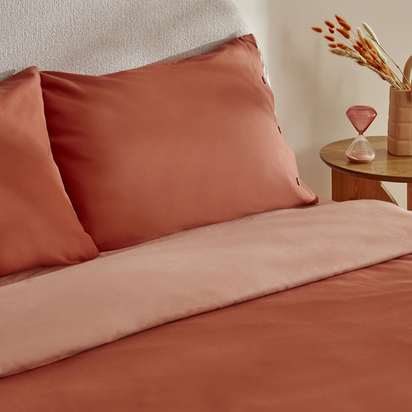 Basis 100% Cotton Double Duvet Cover Set Terracotta