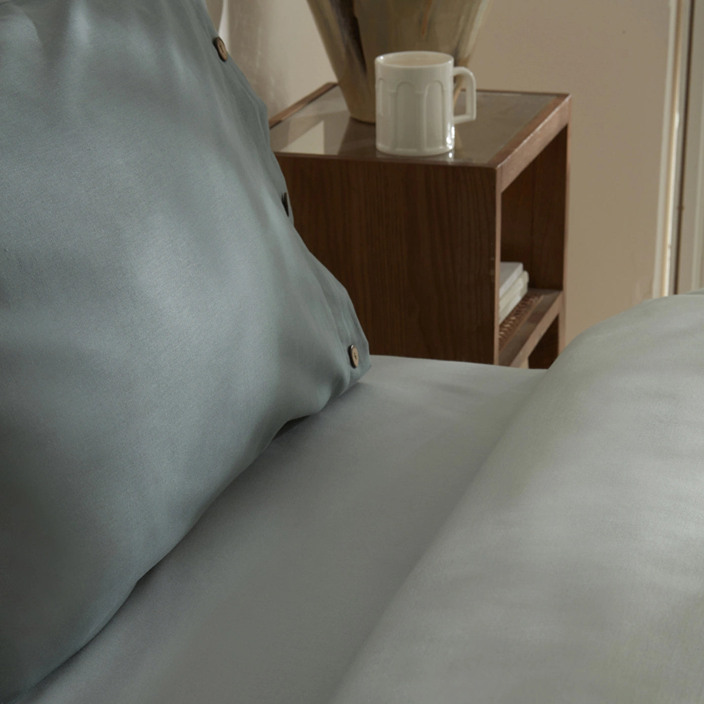 Basis 100% Cotton Double Duvet Cover Set Green