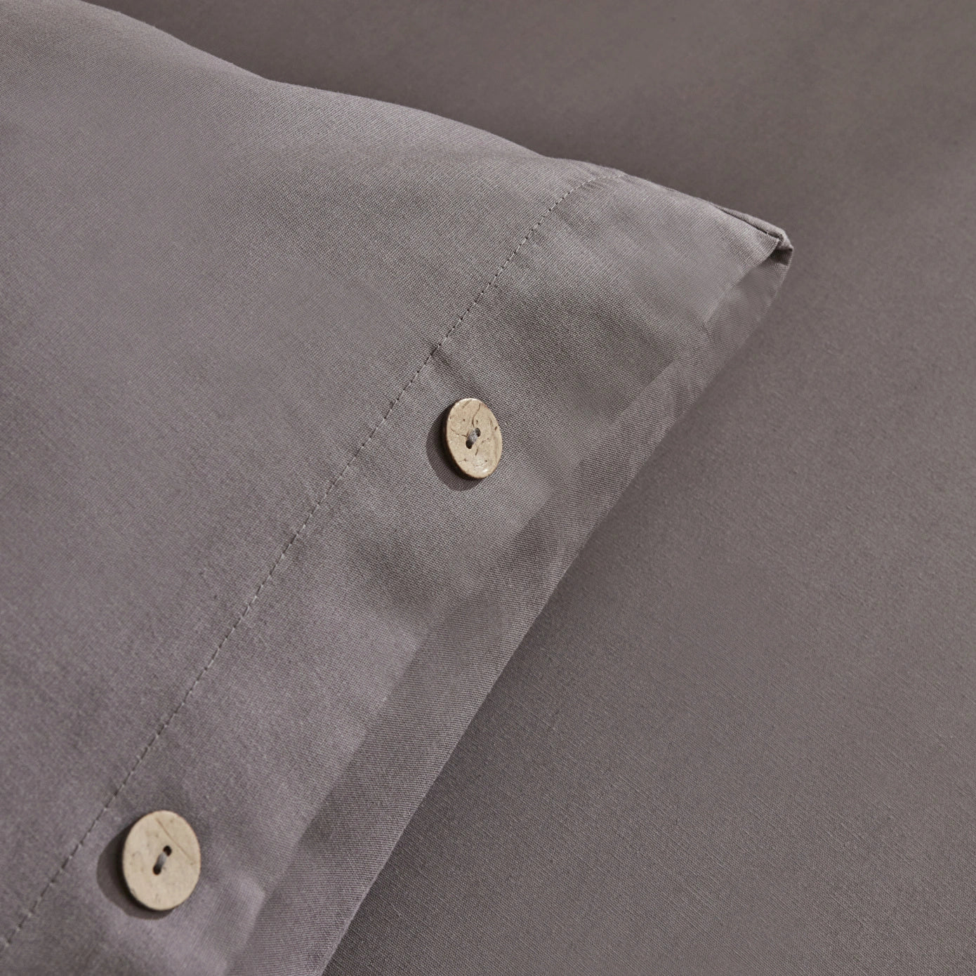 Basis 100% Cotton Double Duvet Cover Set Anthracite