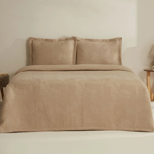 Olivia Double Bedspread Set - Beige