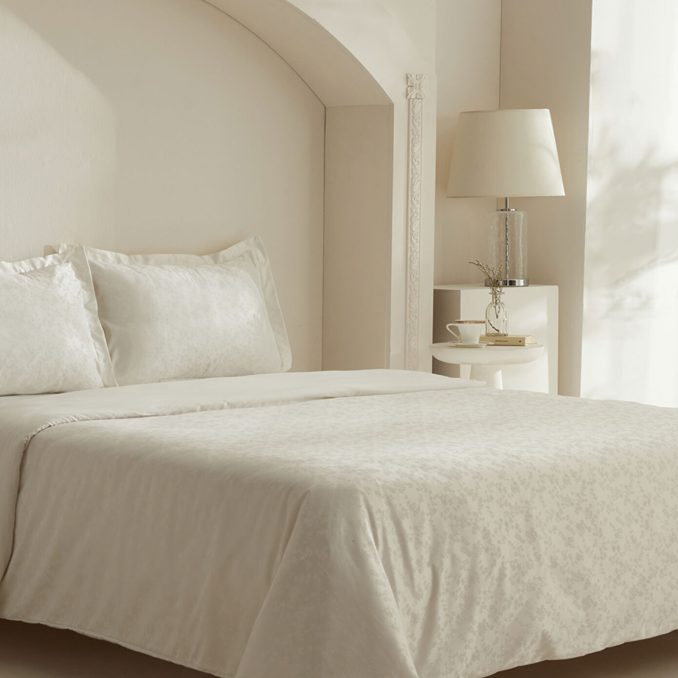 Venessa Double Duvet Cover Set White