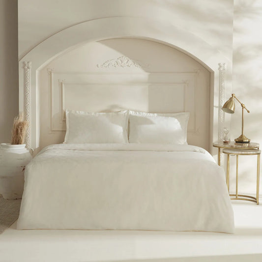 Viole Double Duvet Cover Set White