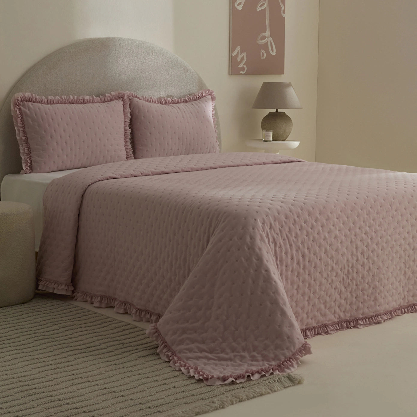 Viona Bedspread Set, Powder