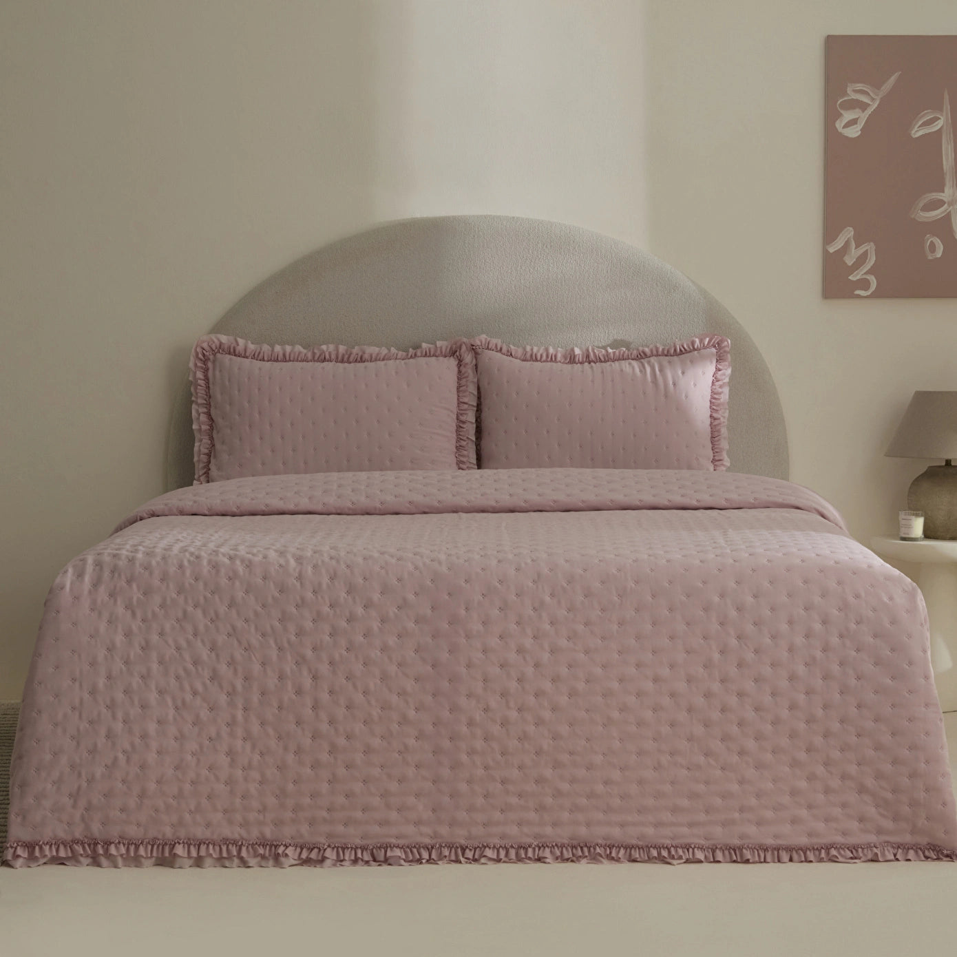 Viona Bedspread Set, Powder