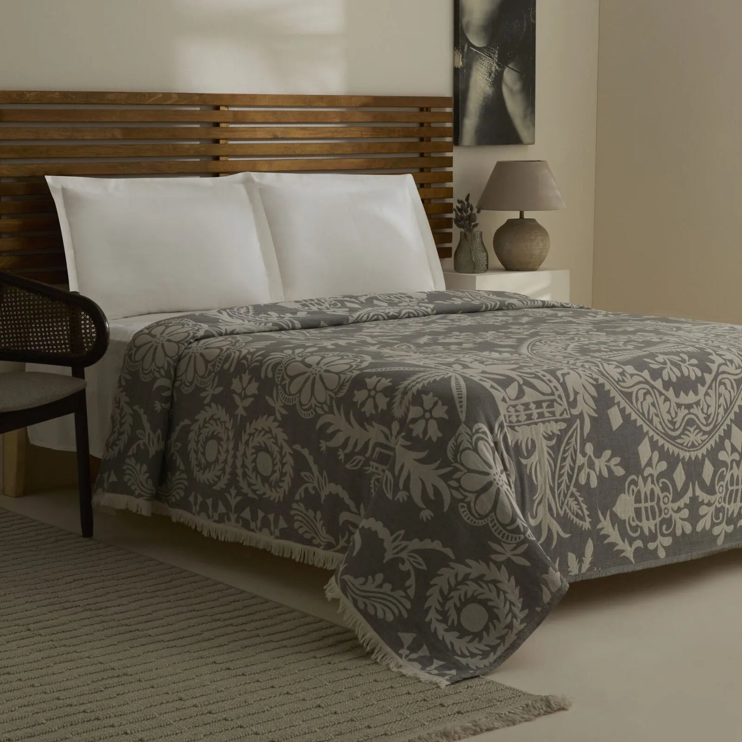 Avery Muslin Double Pique Grey