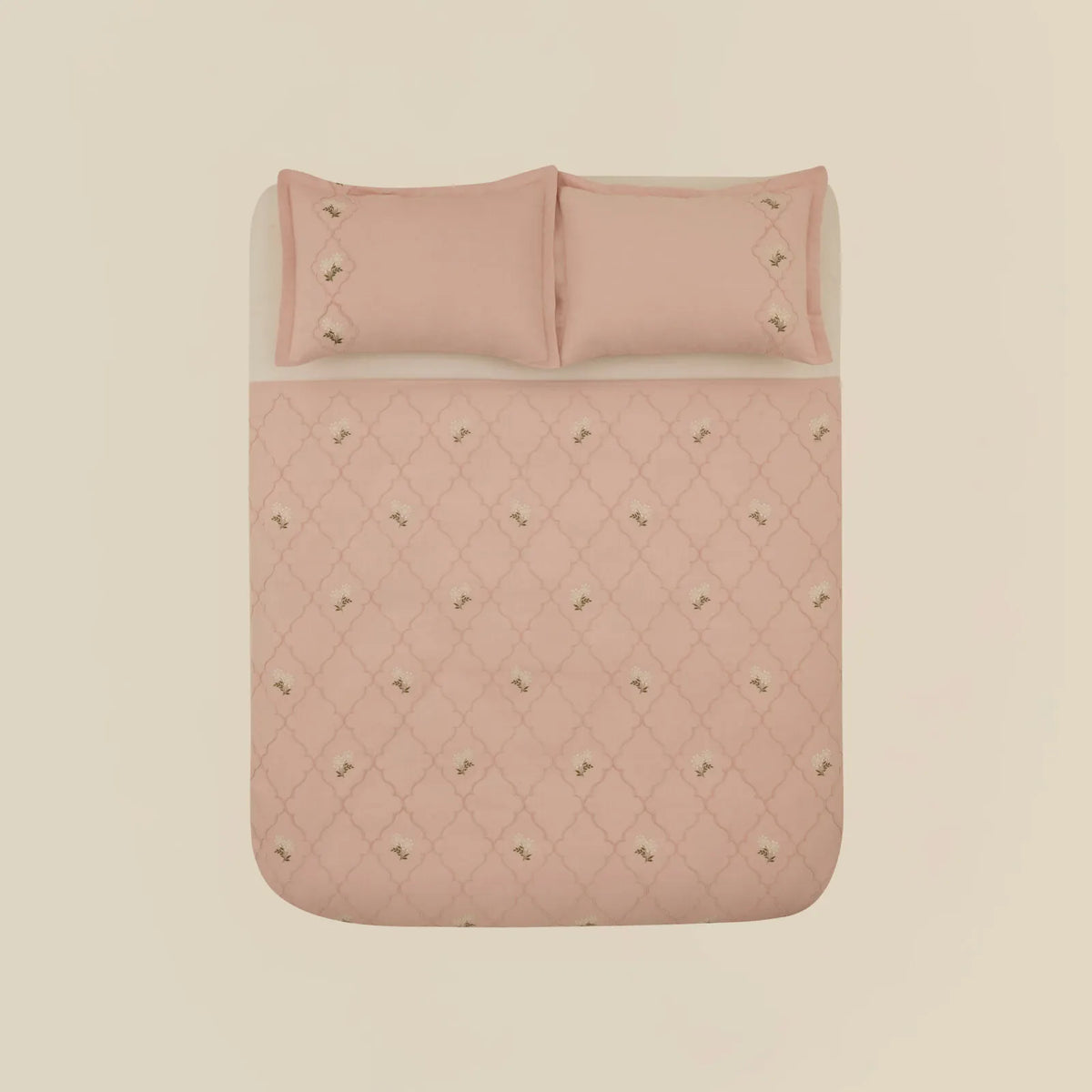 Myra Double Floral Bedspread Powder Pink