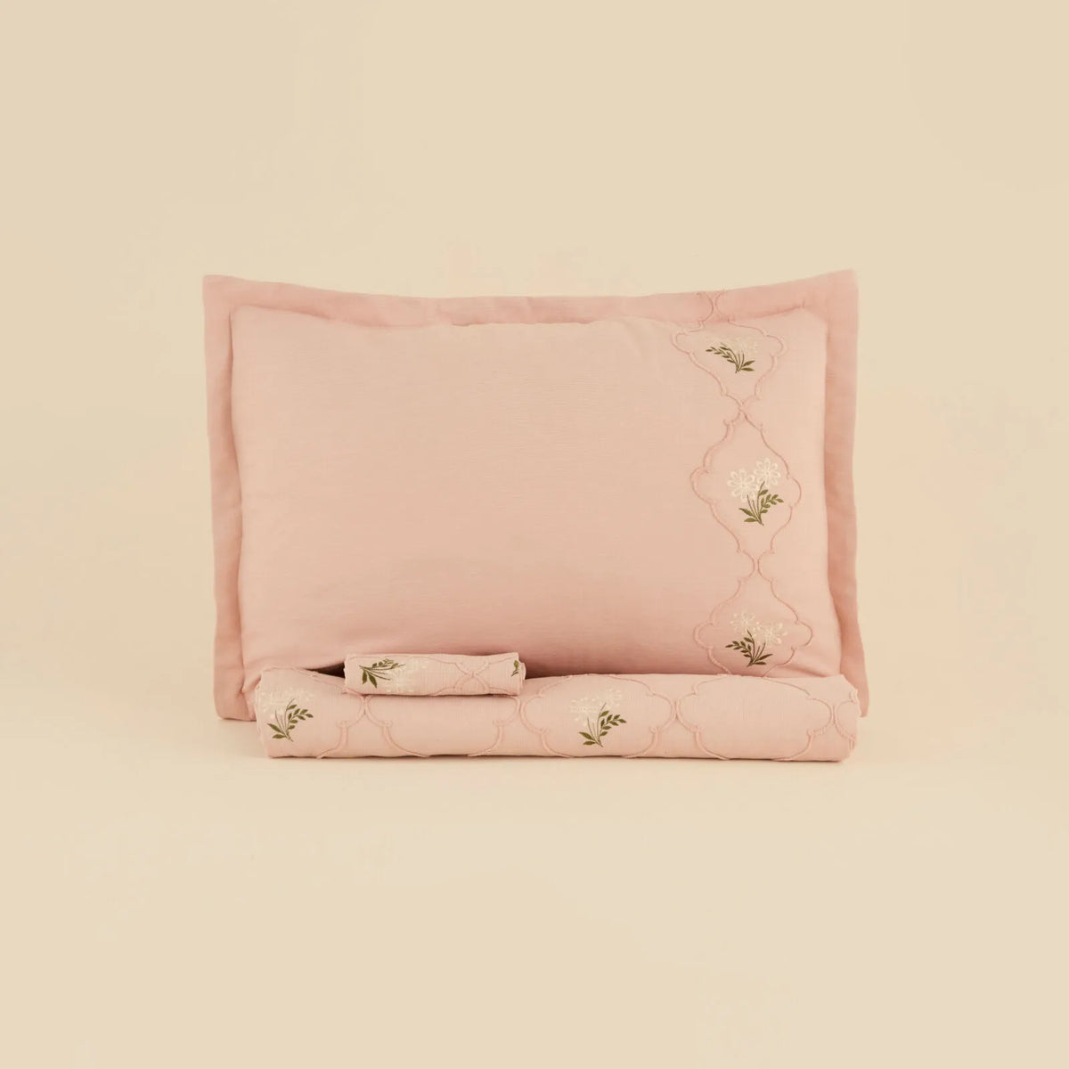 Myra Double Floral Bedspread Powder Pink
