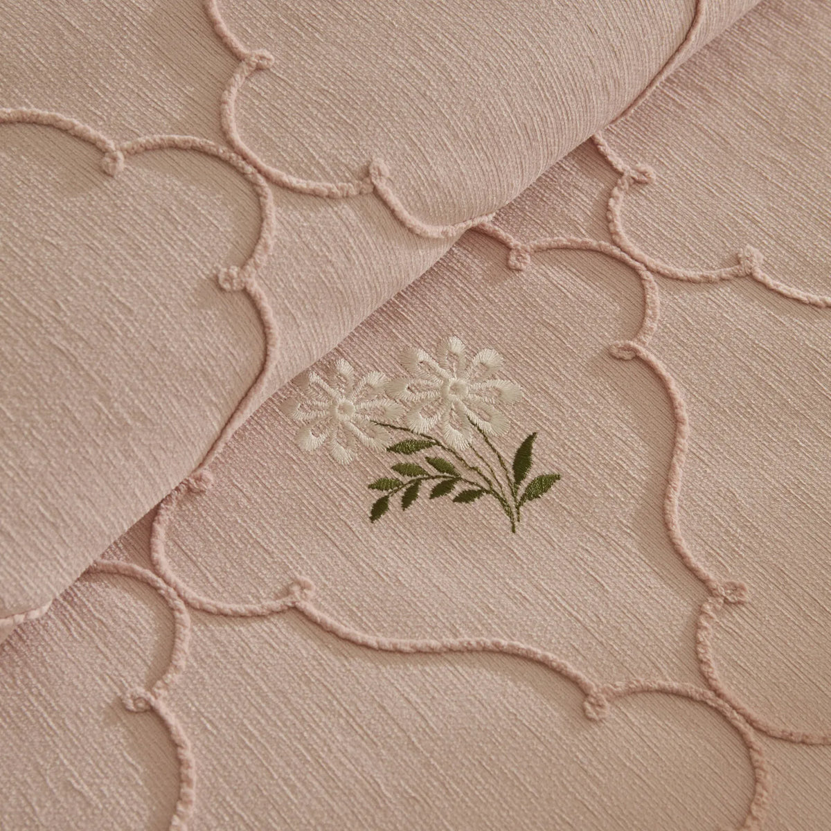 Myra Double Floral Bedspread Powder Pink
