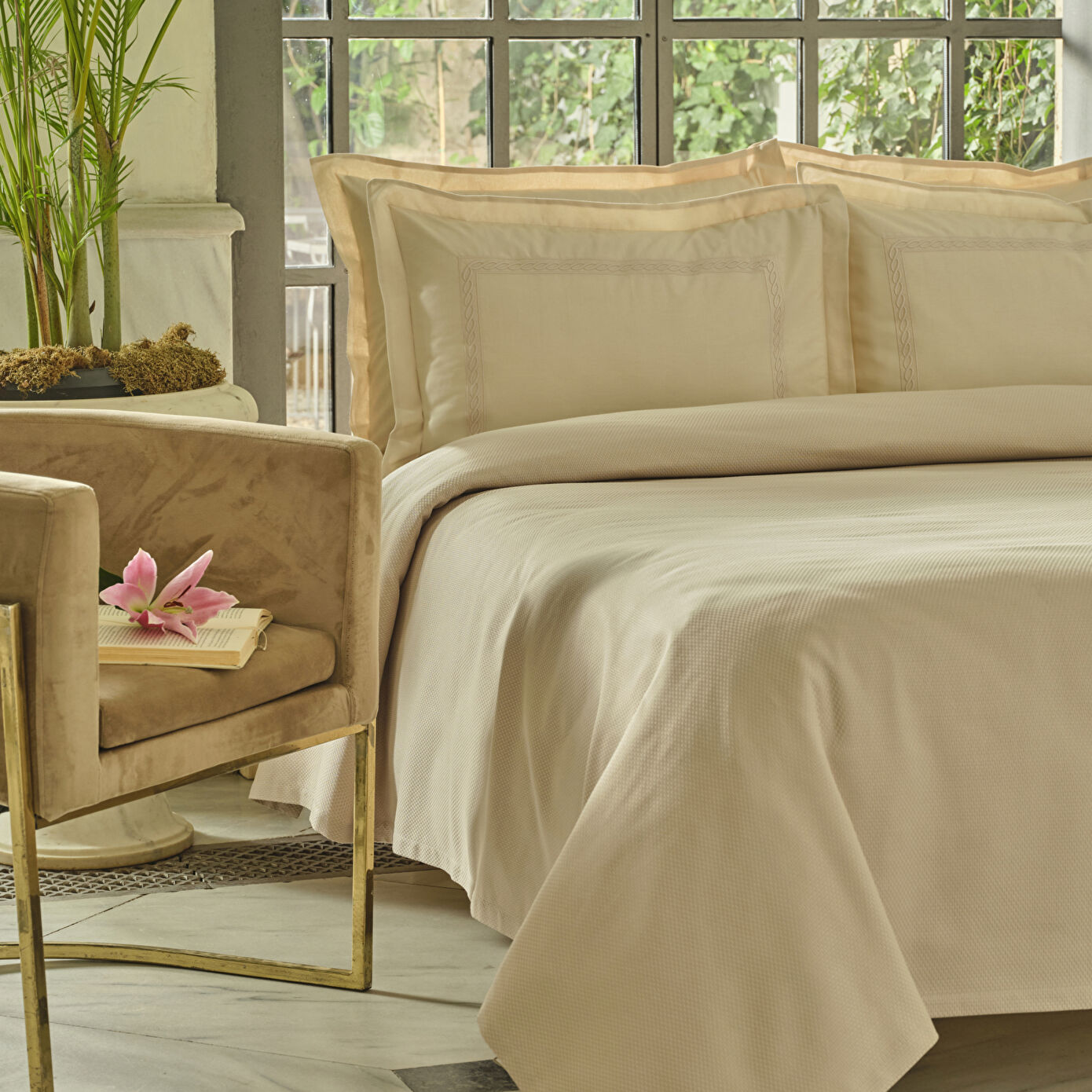 Shanse Nish Set Double Pique Set Beige