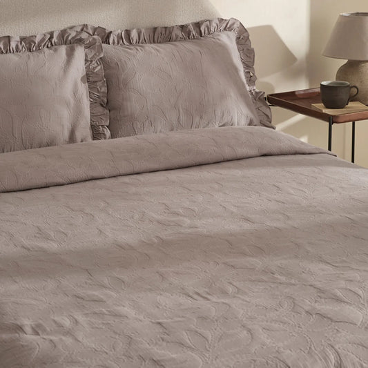 Lavinya 100% Cotton Double Bedspread Set Grey