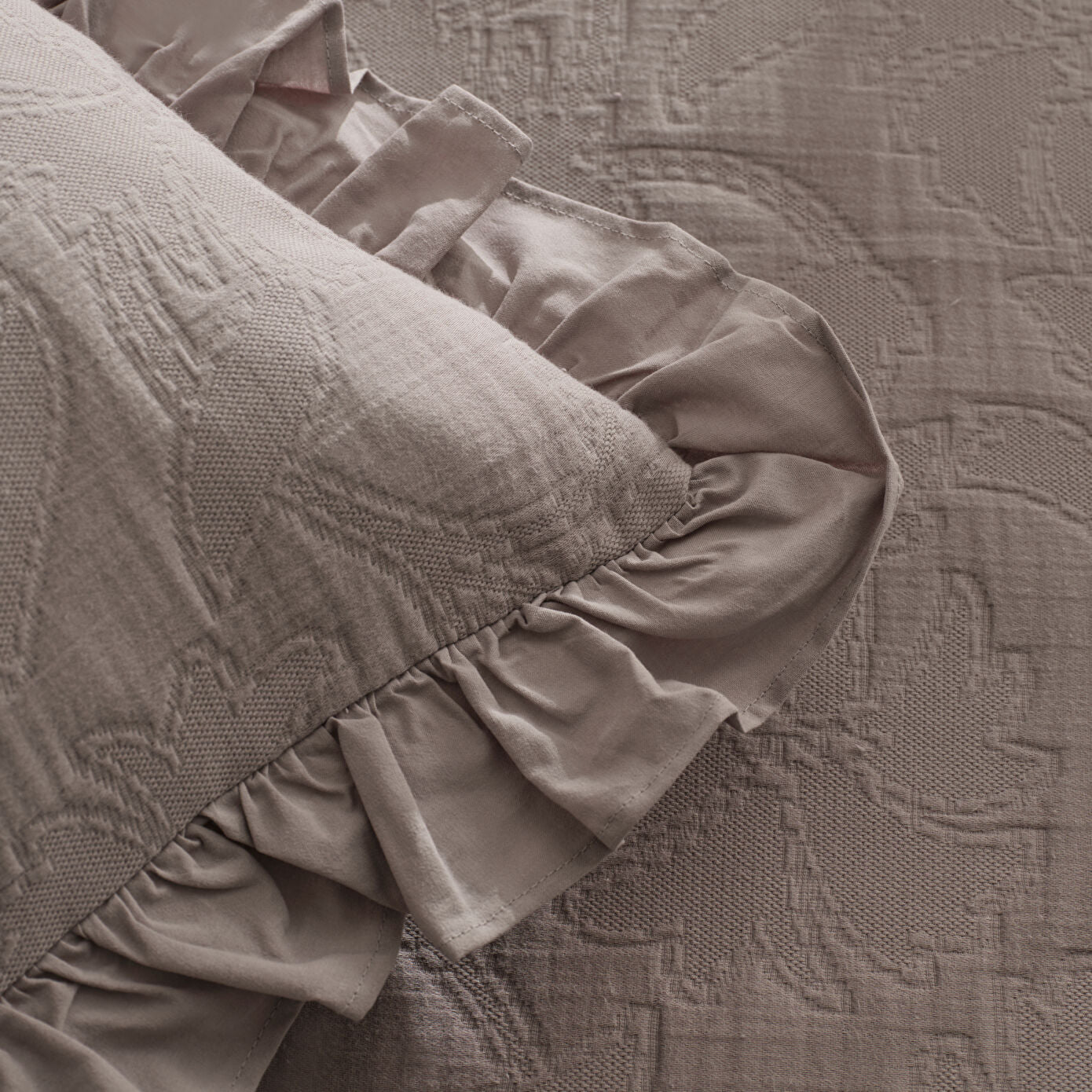 Lavinya 100% Cotton Double Bedspread Set Grey