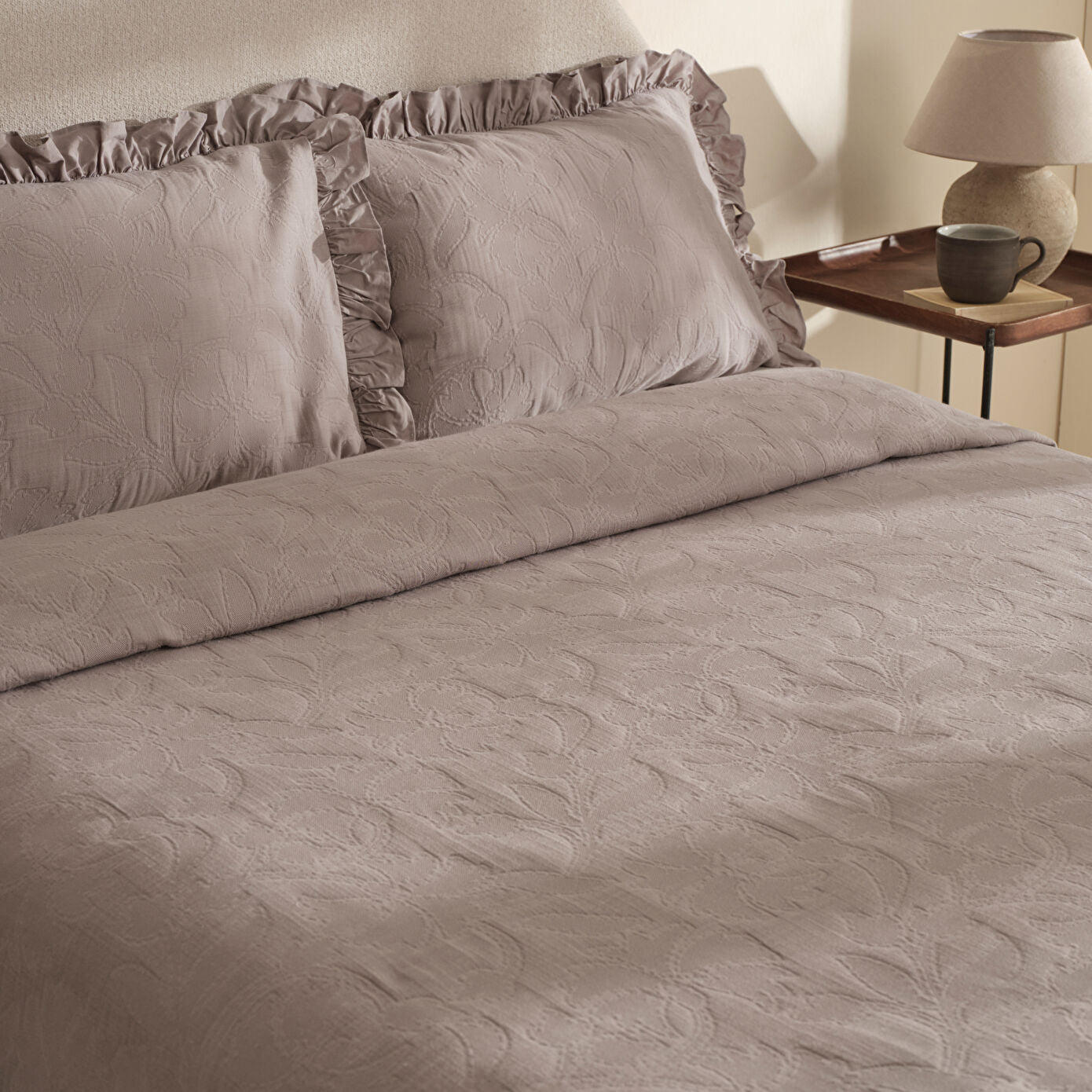 Lavinya 100% Cotton Double Bedspread Set Grey