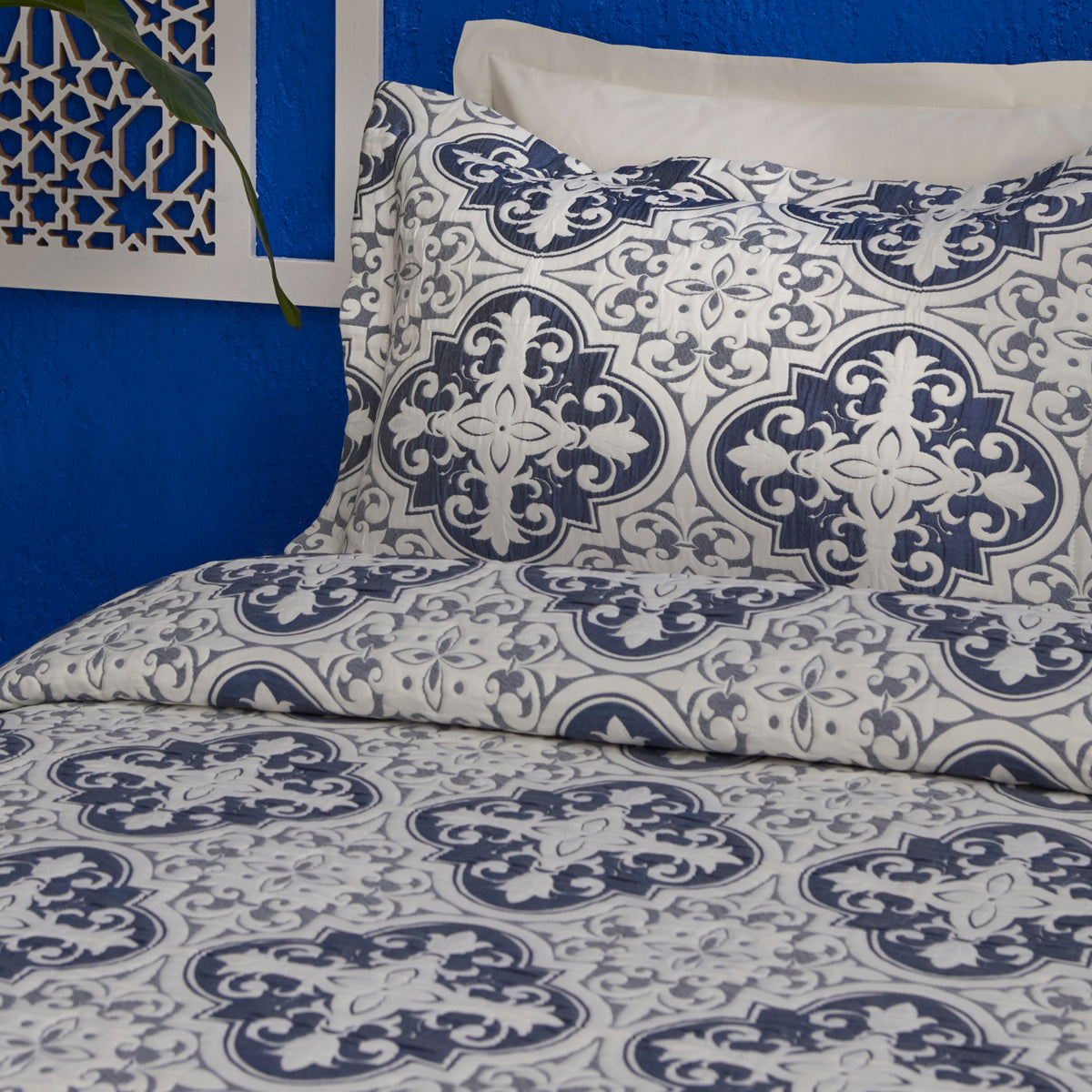 Bluva Double Bedspread Set, Blue