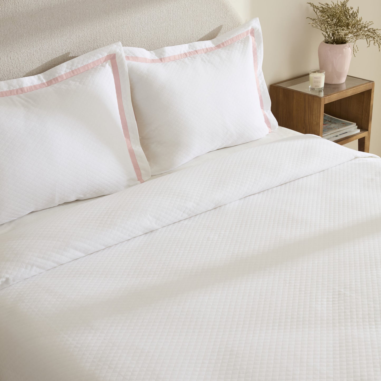 Doris 100% Cotton Double Bedspread Set Powder Pink