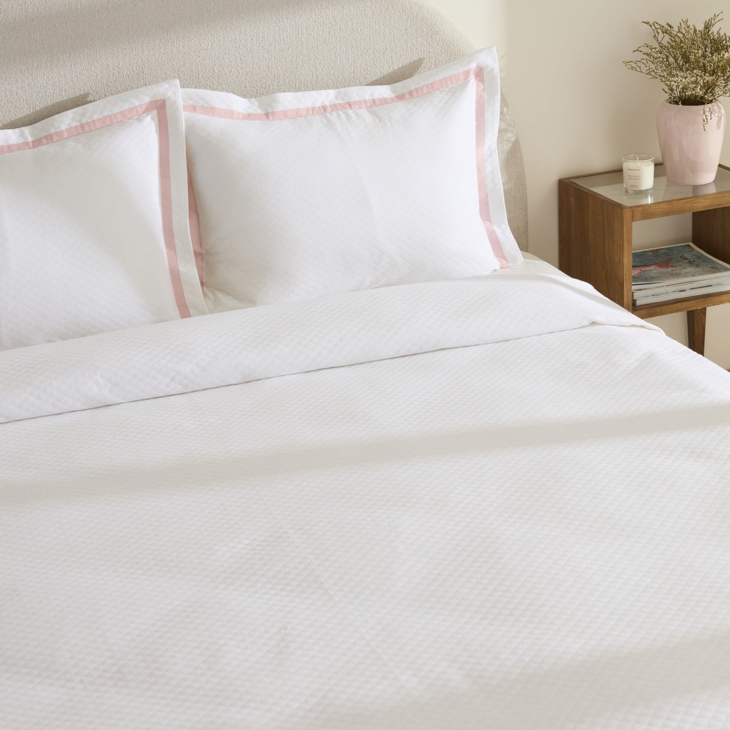 Doris 100% Cotton Double Bedspread Set Powder Pink