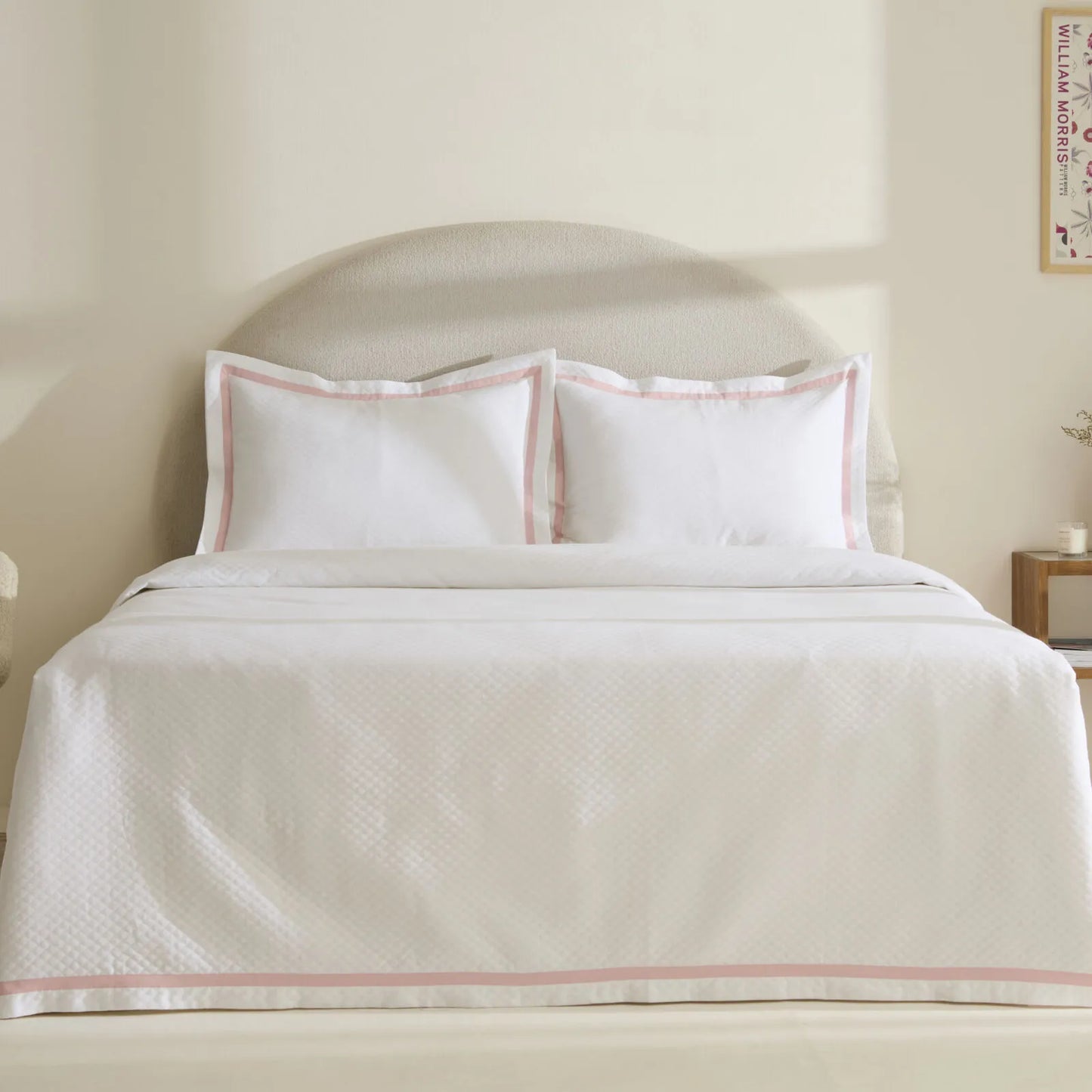 Doris 100% Cotton Double Bedspread Set Powder Pink