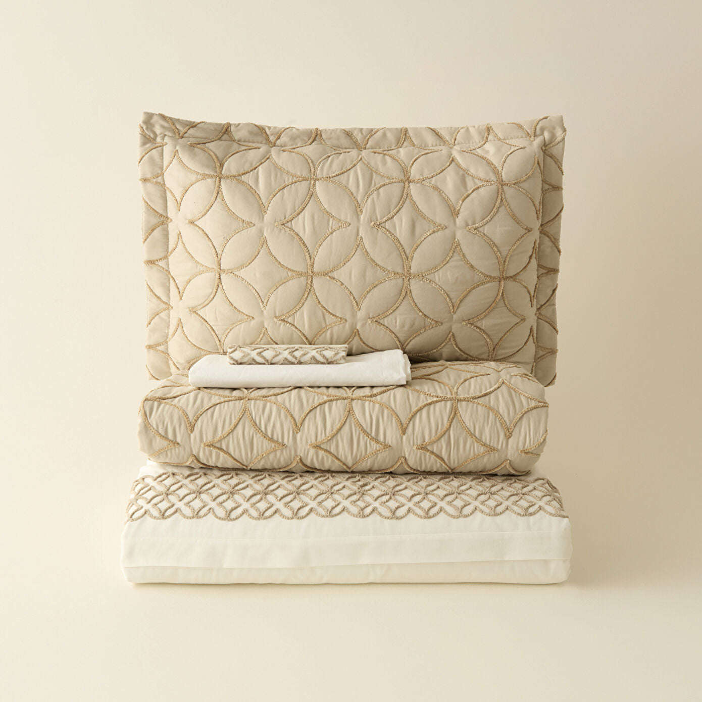 Spica Double 100% Cotton Duet Set Beige