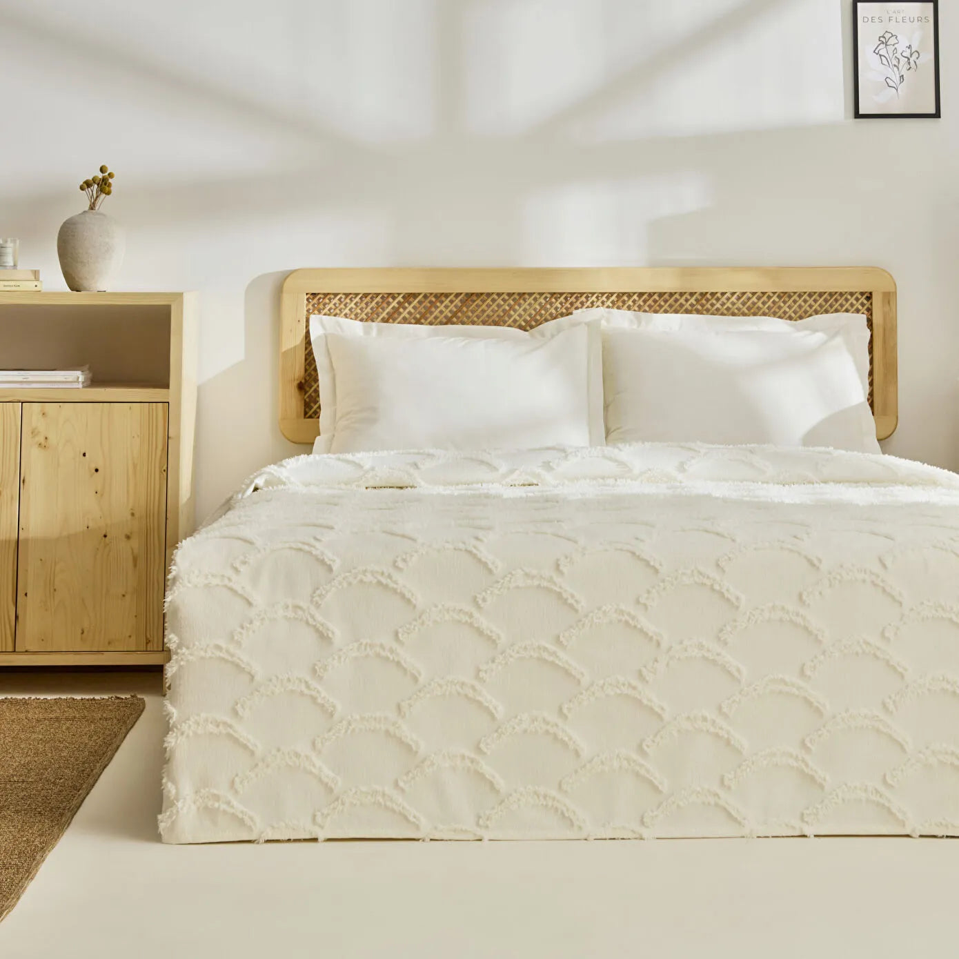 Emma Double Bedspread Offwhite