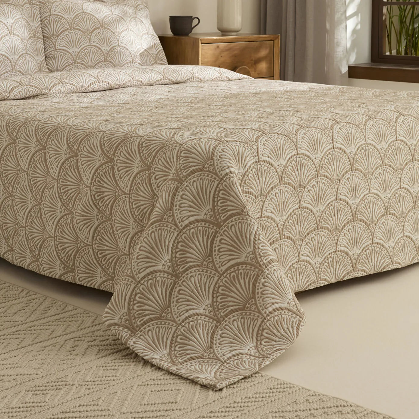 Aurora Double Bedspread Set Beige