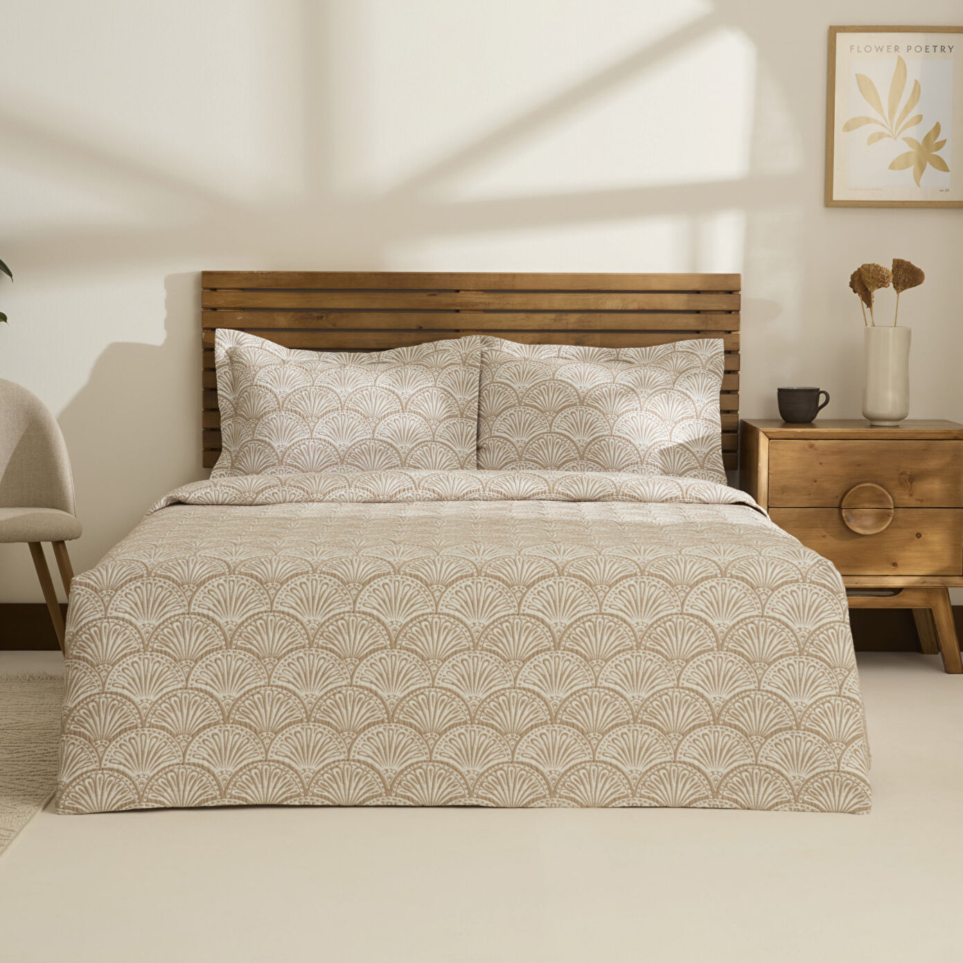 Aurora Double Bedspread Set Beige