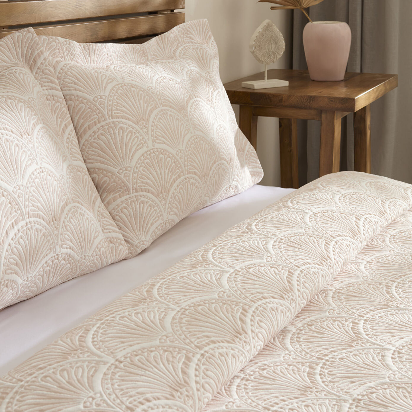 Aurora Double Bedspread Set Rose