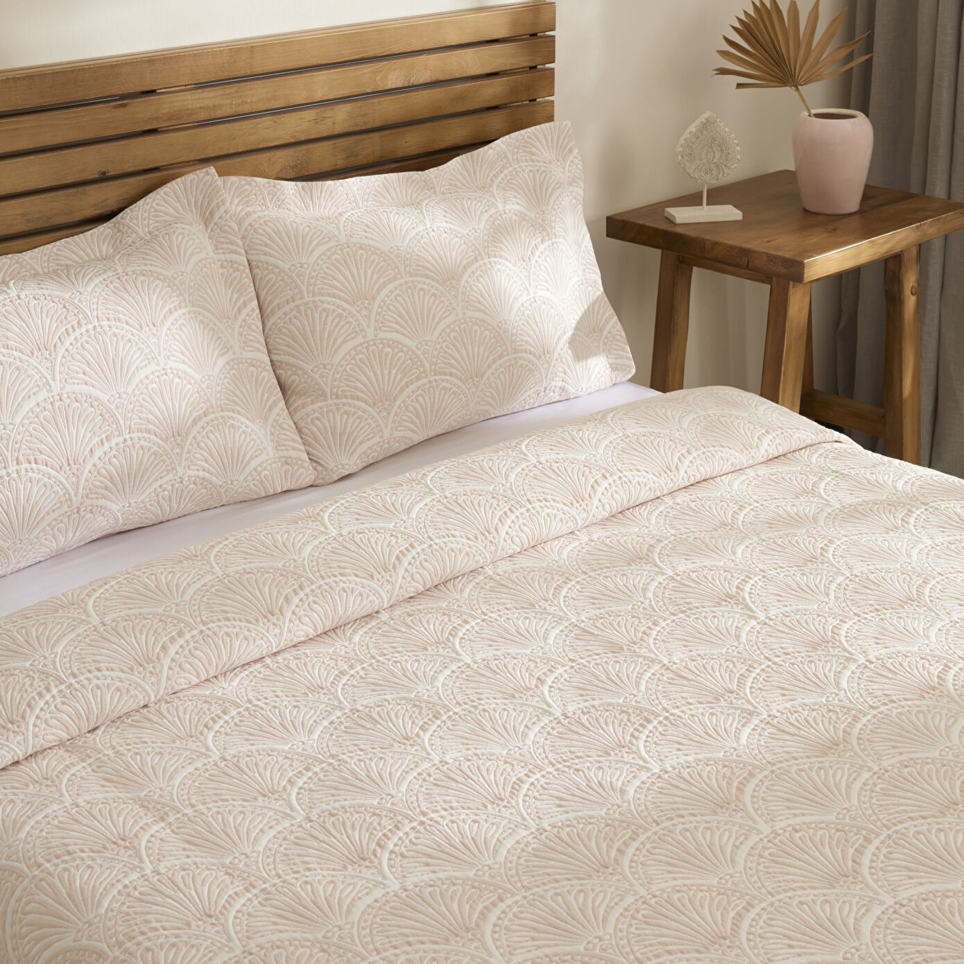 Aurora Double Bedspread Set Rose