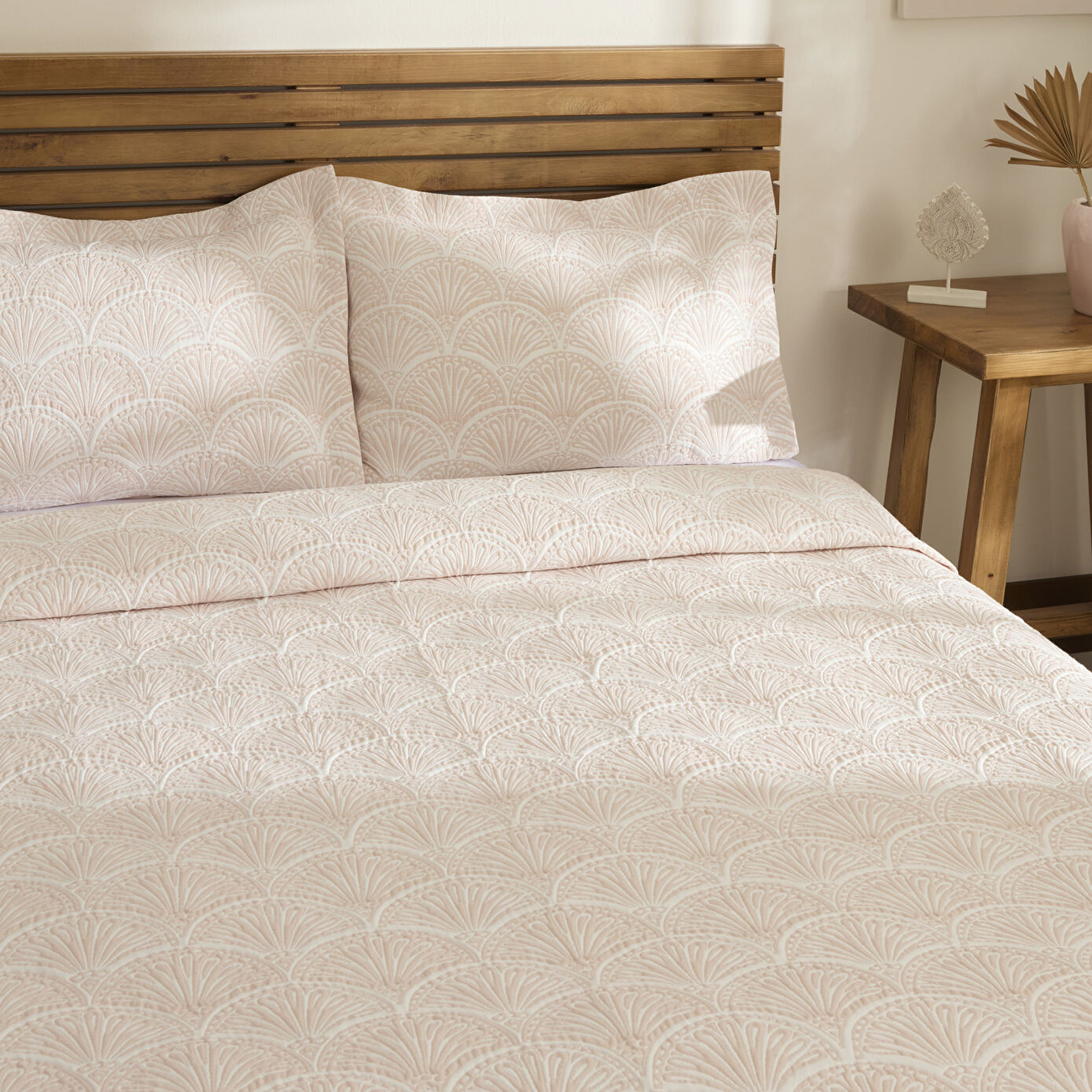 Aurora Double Bedspread Set Rose