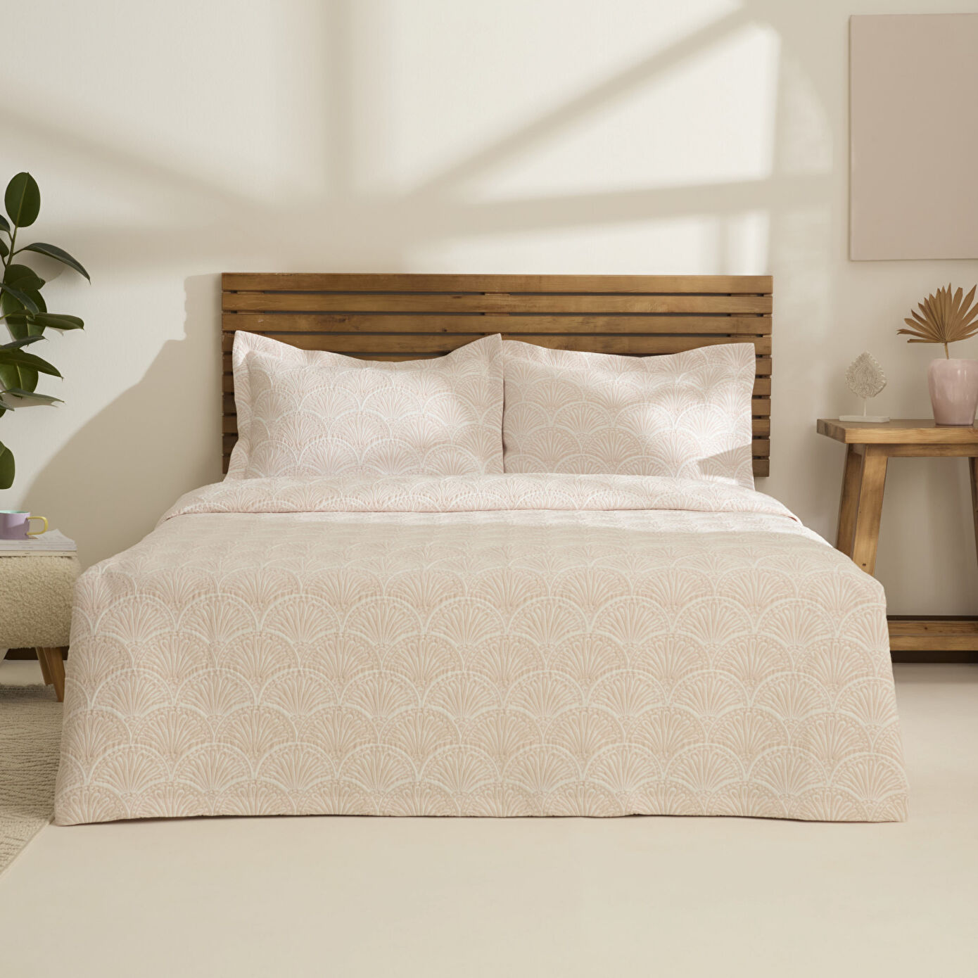 Aurora Double Bedspread Set Rose