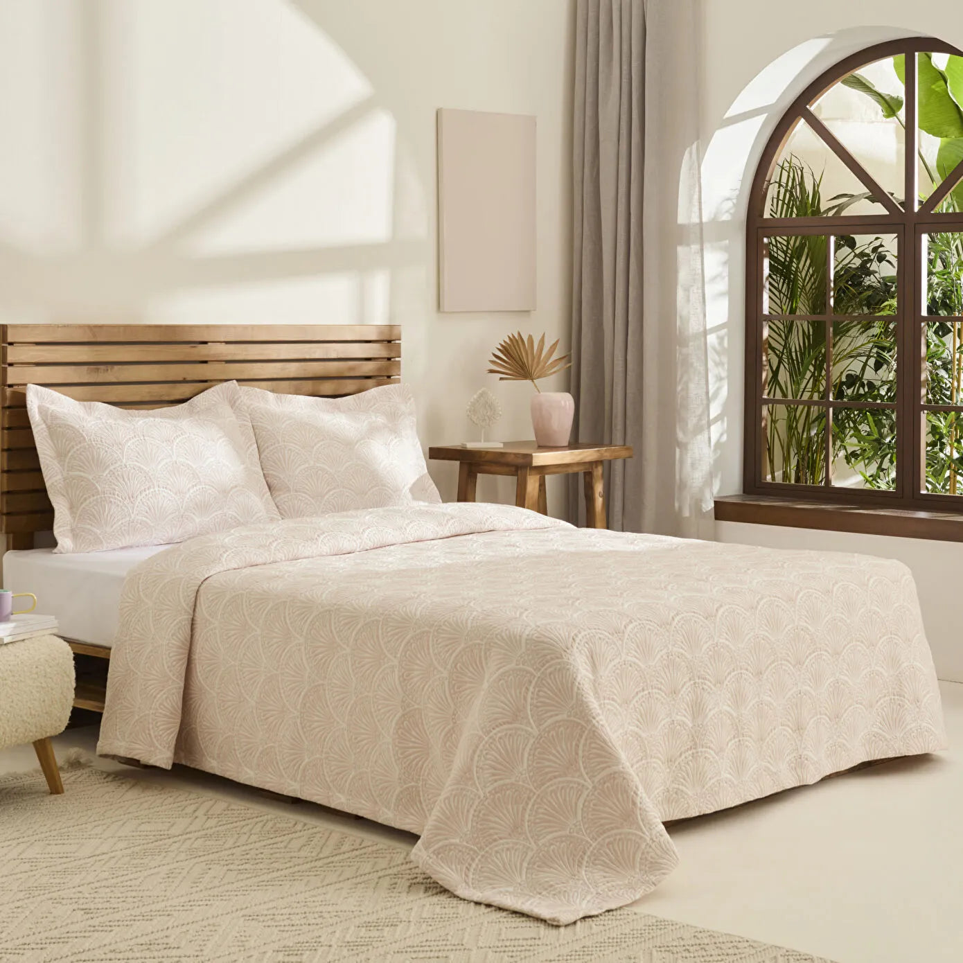 Aurora Double Bedspread Set Rose