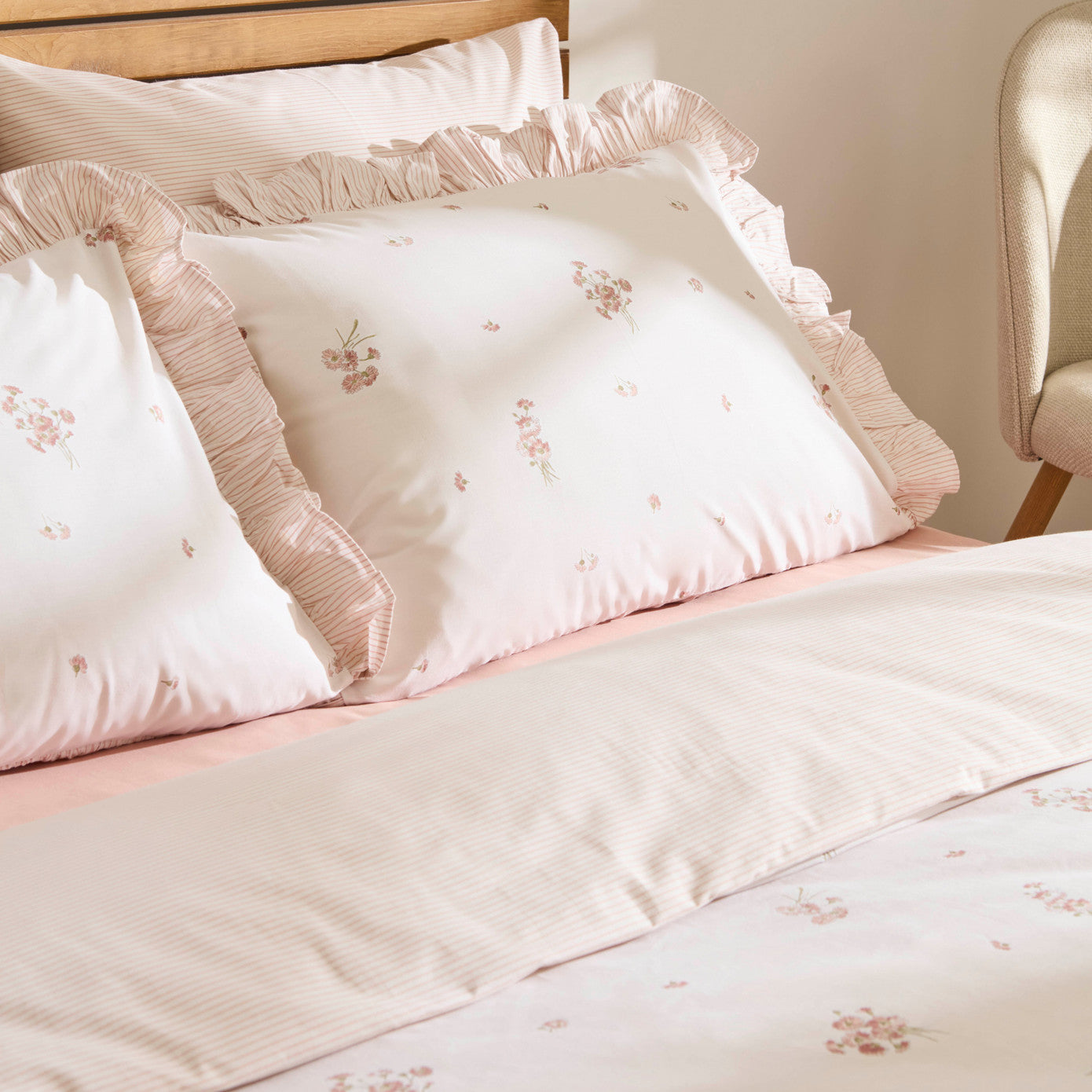 Levina 100% Cotton Double Duvet Cover Set Rose