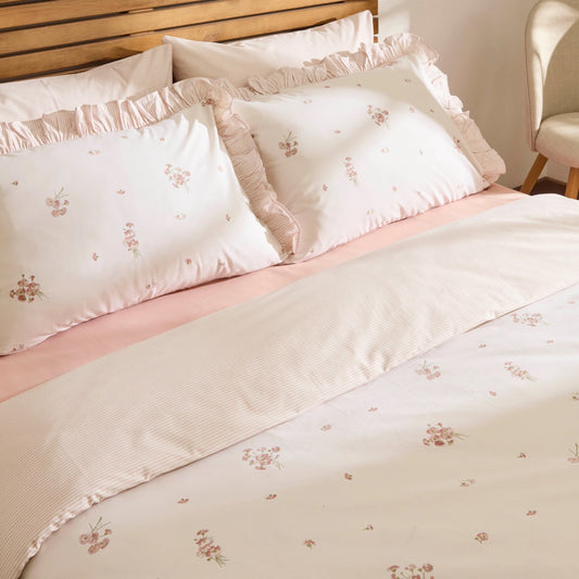 Levina 100% Cotton Double Duvet Cover Set Rose