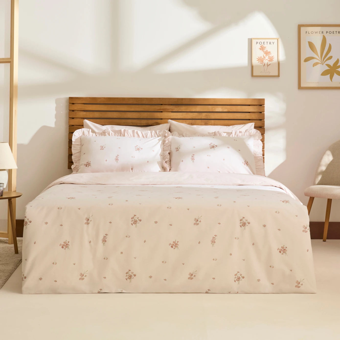 Levina 100% Cotton Double Duvet Cover Set Rose