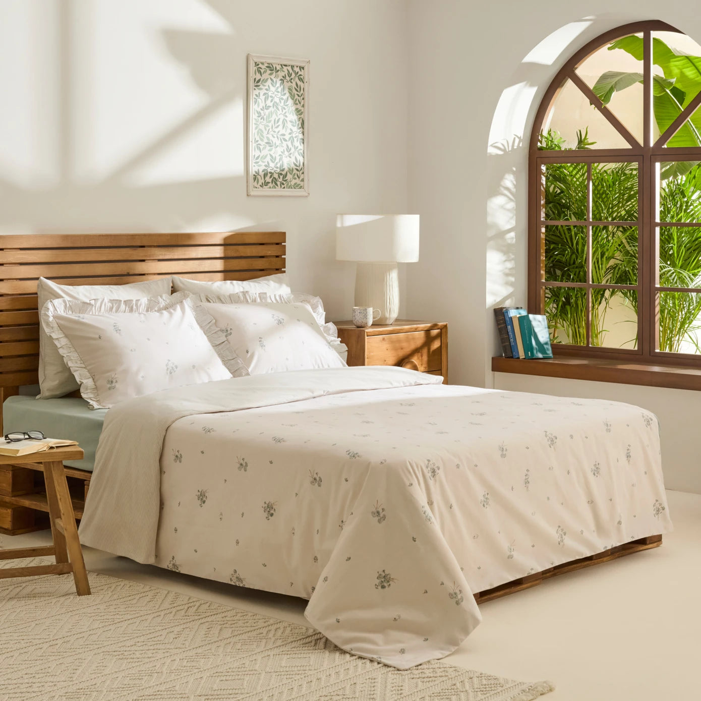 Levina 100% Cotton Double Duvet Cover Set Mint