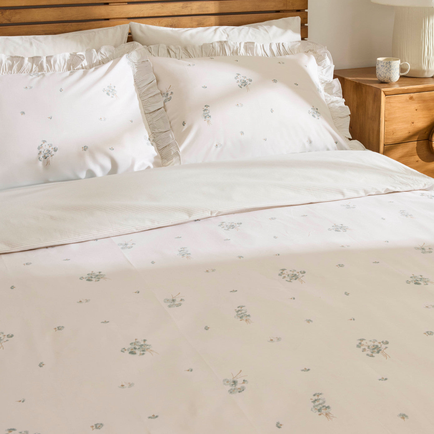 Levina 100% Cotton Double Duvet Cover Set Mint