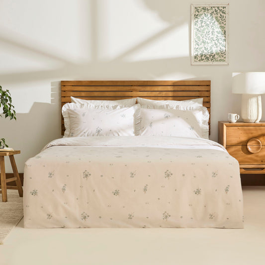 Levina 100% Cotton Double Duvet Cover Set Mint