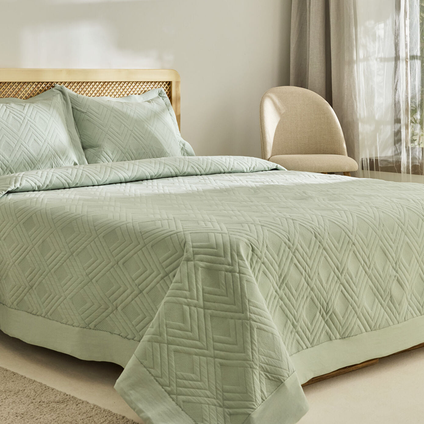 Elza Double Bedspread Set Sage