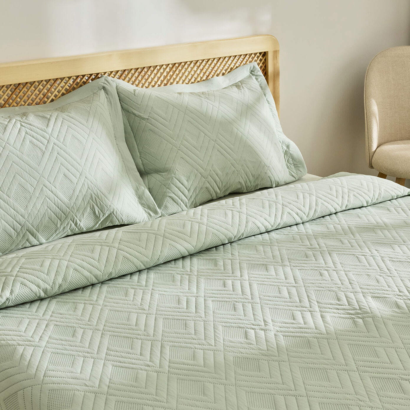 Elza Double Bedspread Set Sage