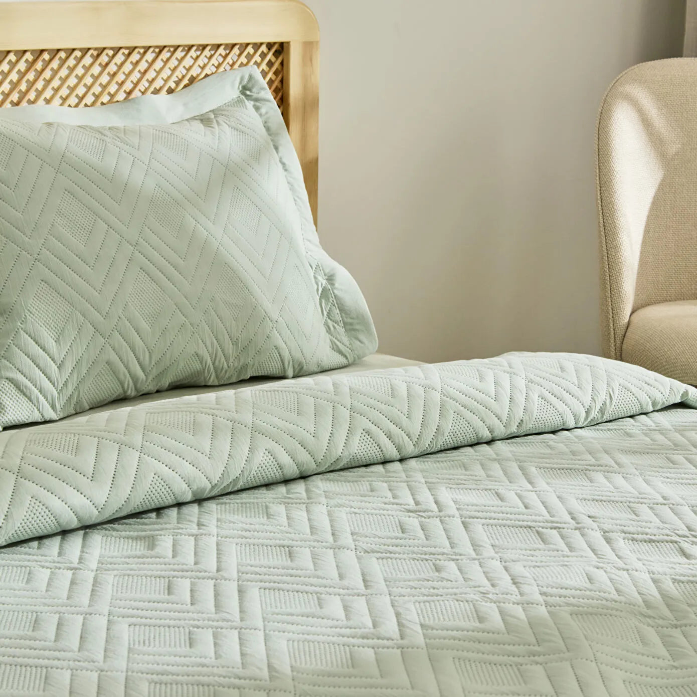 Elza Double Bedspread Set Sage
