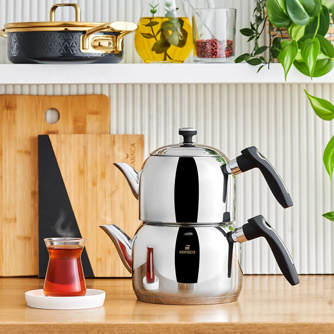 Asiye Induction Base Mini Stainless Steel Teapot Set