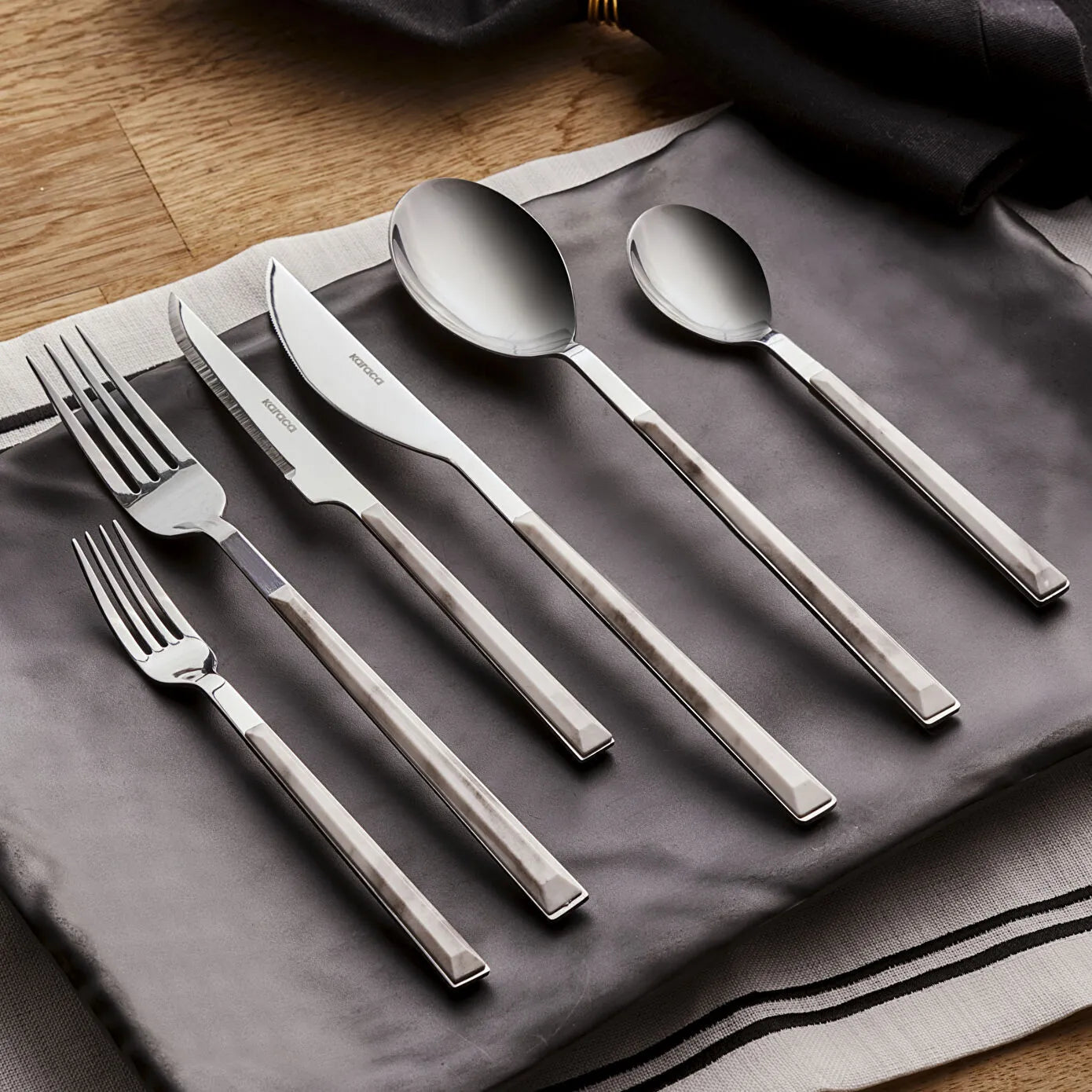 Karaca Leda White 36 Piece Cutlery Set for 6 People