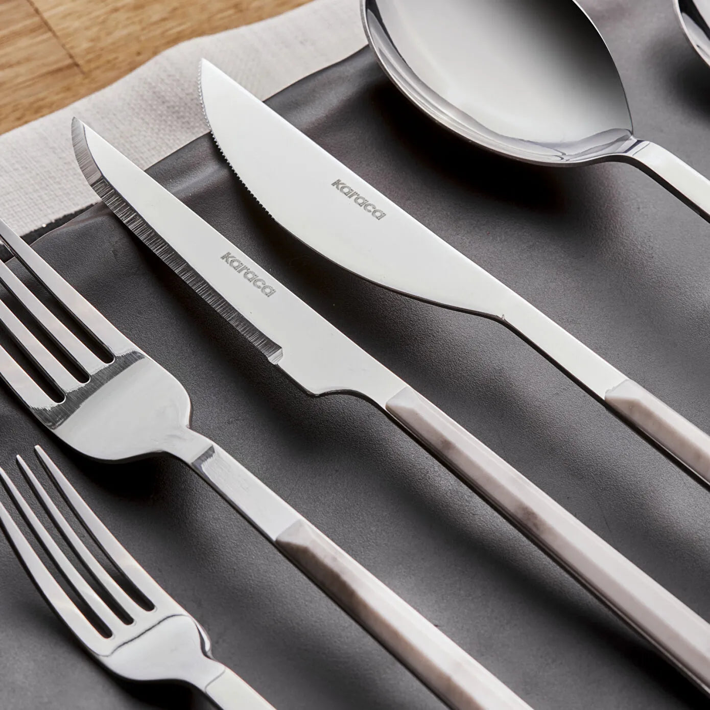 Karaca Leda White 36 Piece Cutlery Set for 6 People