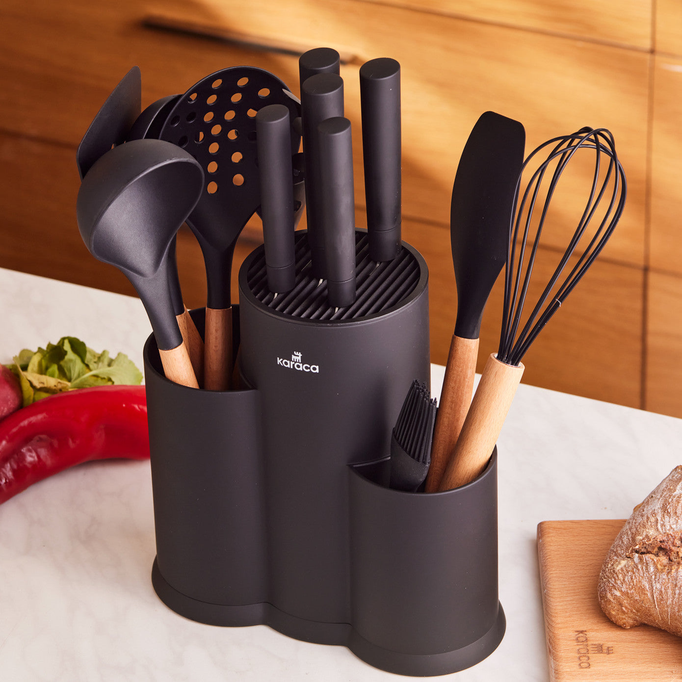 Burby Wood 14 Piece Service and Knife Set