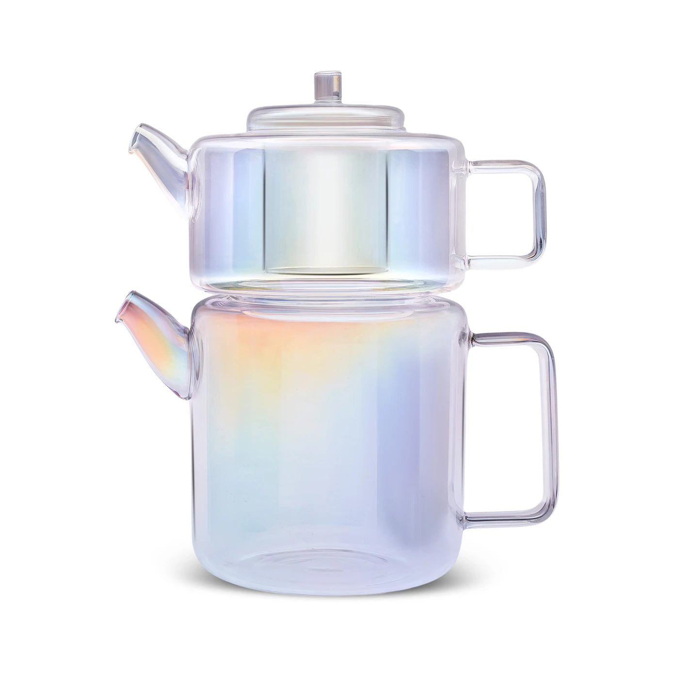Flat Borosilicate Glass Teapot