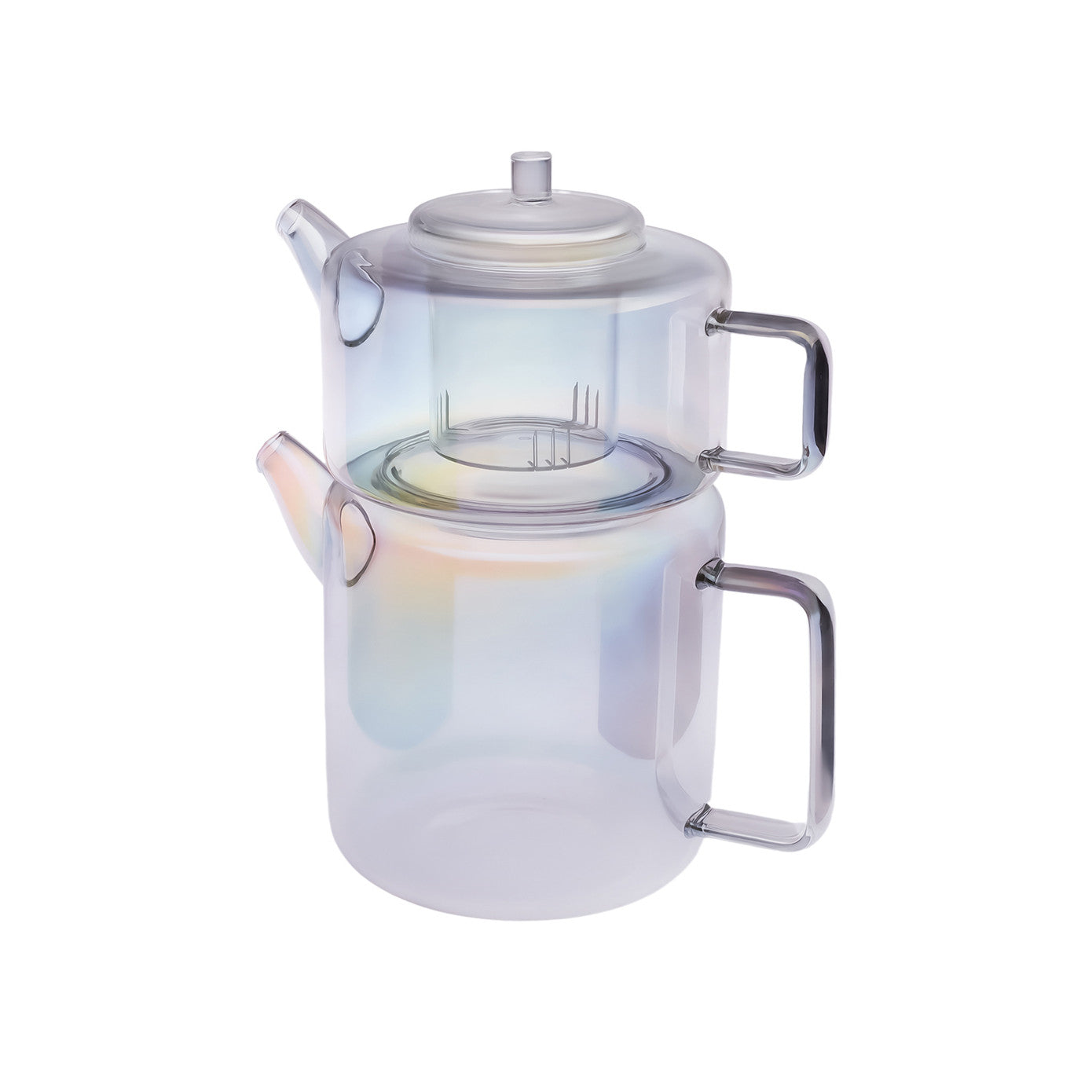 Flat Borosilicate Glass Teapot