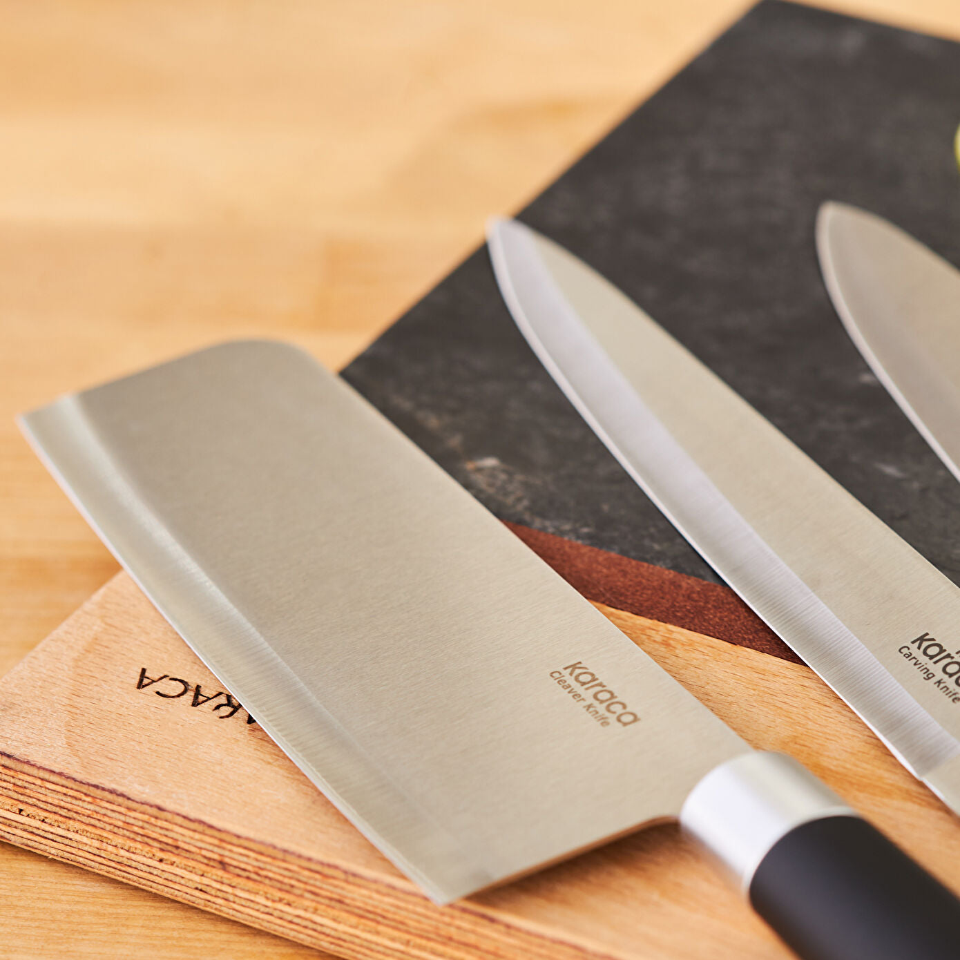 Karaca Skycut 6 Piece Stand and Cleaver Knife Set, Black