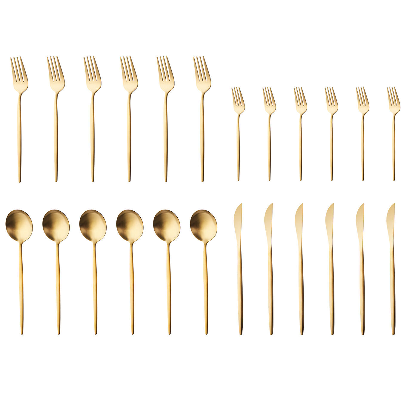 Apricot Faro Matte Gold 24-Piece Cutlery Set for 6 People