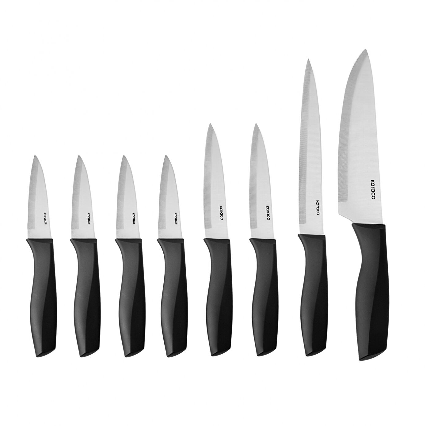 Karaca Megacut Round 9 Piece Black Knife Set